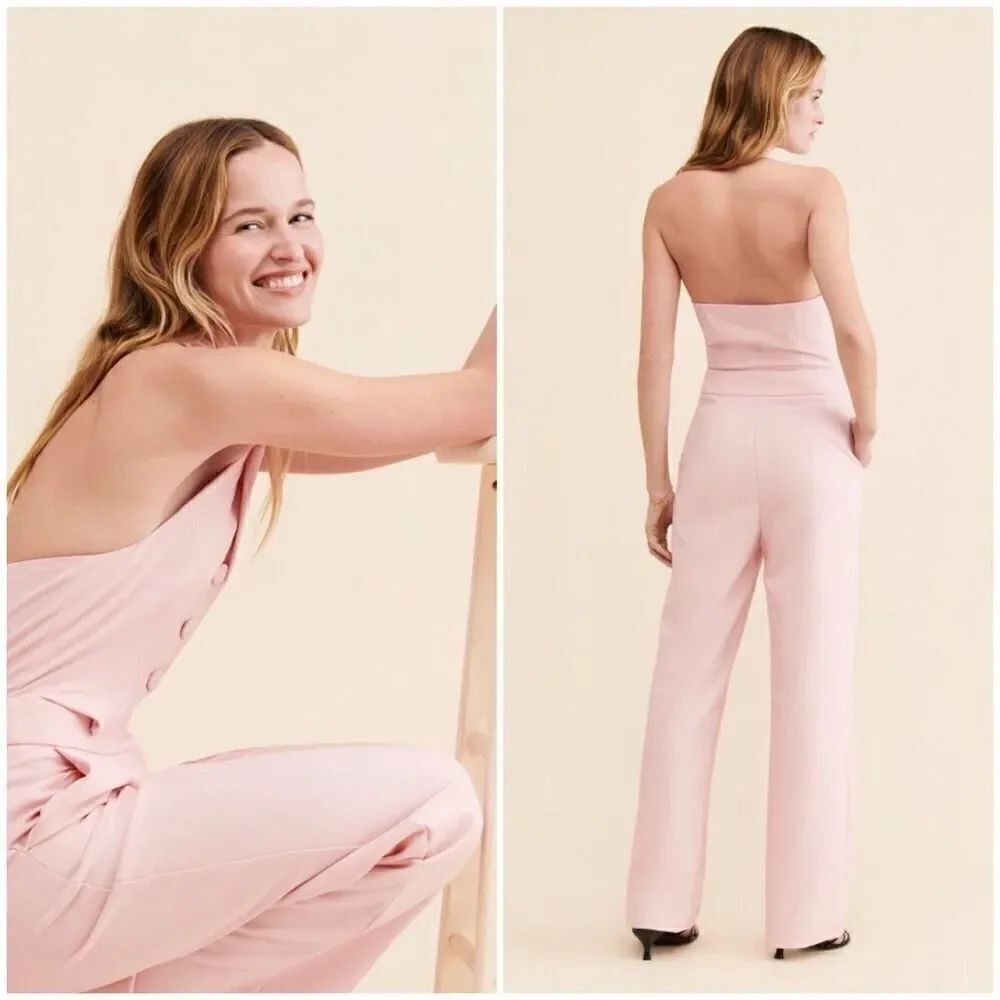 Michaela Vest Front Jumpsuit Pink The Reckless - Picture 2 of 3